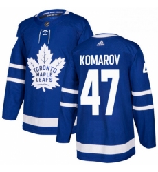 Mens Adidas Toronto Maple Leafs 47 Leo Komarov Authentic Royal Blue Home NHL Jersey 