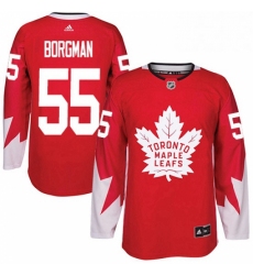 Mens Adidas Toronto Maple Leafs 55 Andreas Borgman Premier Red Alternate NHL Jersey 