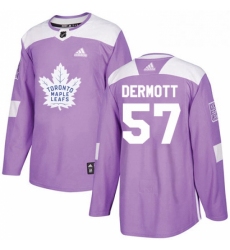 Mens Adidas Toronto Maple Leafs 57 Travis Dermott Authentic Purple Fights Cancer Practice NHL Jersey 