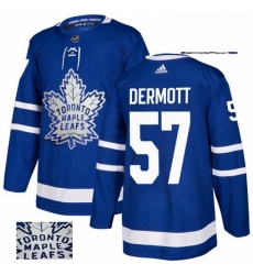 Mens Adidas Toronto Maple Leafs 57 Travis Dermott Authentic Royal Blue Fashion Gold NHL Jersey 