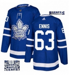 Mens Adidas Toronto Maple Leafs 63 Tyler Ennis Authentic Royal Blue Fashion Gold NHL Jersey 