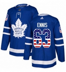 Mens Adidas Toronto Maple Leafs 63 Tyler Ennis Authentic Royal Blue USA Flag Fashion NHL Jersey 