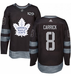 Mens Adidas Toronto Maple Leafs 8 Connor Carrick Authentic Black 1917 2017 100th Anniversary NHL Jersey 
