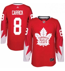 Mens Adidas Toronto Maple Leafs 8 Connor Carrick Authentic Red Alternate NHL Jersey 