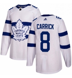 Mens Adidas Toronto Maple Leafs 8 Connor Carrick Authentic White 2018 Stadium Series NHL Jersey 