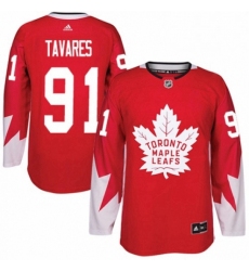 Mens Adidas Toronto Maple Leafs 91 John Tavares Authentic Red Alternate NHL Jersey 