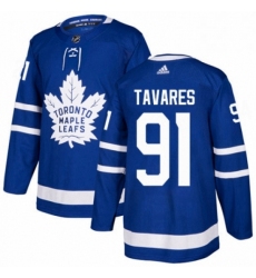 Mens Adidas Toronto Maple Leafs 91 John Tavares Authentic Royal Blue Home NHL Jersey 