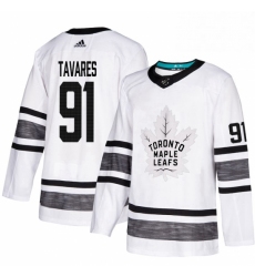 Mens Adidas Toronto Maple Leafs 91 John Tavares White 2019 All Star Game Parley Authentic Stitched NHL Jersey 