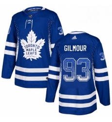Mens Adidas Toronto Maple Leafs 93 Doug Gilmour Authentic Blue Drift Fashion NHL Jersey 