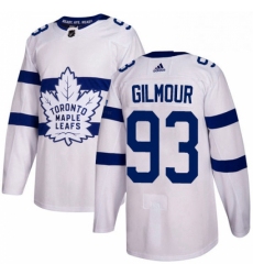 Mens Adidas Toronto Maple Leafs 93 Doug Gilmour Authentic White 2018 Stadium Series NHL Jersey 