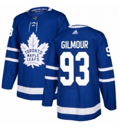 Mens Adidas Toronto Maple Leafs 93 Doug Gilmour Premier Royal Blue Home NHL Jersey 