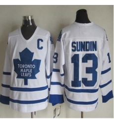 Toronto Maple Leafs #13 Mats Sundin White CCM Throwback Stitched NHL Jersey