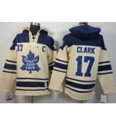 Toronto Maple Leafs 17 Wendel Clark Cream Stitched NHL Sawyer Hooded Sweatshirt