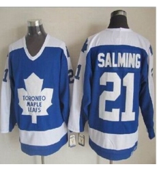 Toronto Maple Leafs #21 Borje Salming Blue White CCM Throwback Stitched NHL Jersey