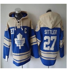 Toronto Maple Leafs #27 Darryl Sittler Blue Sawyer Hooded Sweatshirt Stitched NHL Jersey