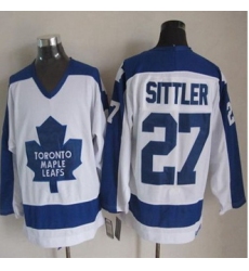 Toronto Maple Leafs #27 Darryl Sittler White Blue CCM Throwback Stitched NHL Jersey