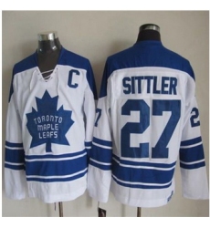 Toronto Maple Leafs #27 Darryl Sittler White CCM Throwback Third Stitched NHL Jersey