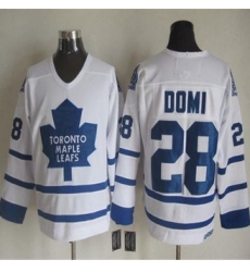 Toronto Maple Leafs #28 Tie Domi White CCM Throwback Stitched NHL Jersey