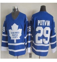 Toronto Maple Leafs #29 Felix Potvin Blue CCM Throwback Stitched NHL Jersey