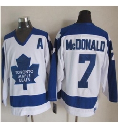 Toronto Maple Leafs #7 Lanny McDonald White Blue CCM Throwback Stitched NHL jersey