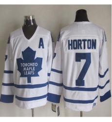 Toronto Maple Leafs #7 Tim Horton White CCM Throwback Stitched NHL Jersey
