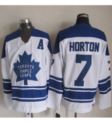 Toronto Maple Leafs #7 Tim Horton White CCM Throwback Third Stitched NHL Jersey