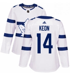 Womens Adidas Toronto Maple Leafs 14 Dave Keon Authentic White 2018 Stadium Series NHL Jersey 
