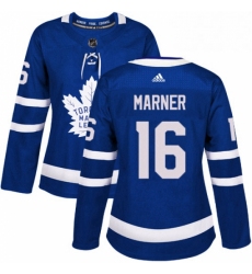 Womens Adidas Toronto Maple Leafs 16 Mitchell Marner Authentic Royal Blue Home NHL Jersey 