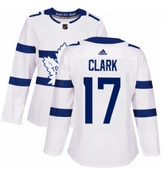 Womens Adidas Toronto Maple Leafs 17 Wendel Clark Authentic White 2018 Stadium Series NHL Jersey 