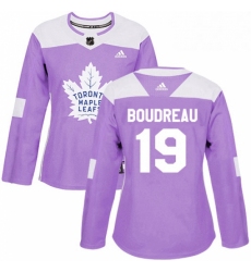 Womens Adidas Toronto Maple Leafs 19 Bruce Boudreau Authentic Purple Fights Cancer Practice NHL Jersey 