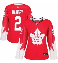 Womens Adidas Toronto Maple Leafs 2 Ron Hainsey Authentic Red Alternate NHL Jersey 