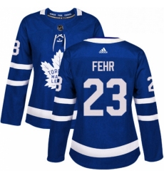 Womens Adidas Toronto Maple Leafs 23 Eric Fehr Authentic Royal Blue Home NHL Jersey 