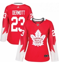 Womens Adidas Toronto Maple Leafs 23 Travis Dermott Authentic Red Alternate NHL Jersey 