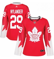 Womens Adidas Toronto Maple Leafs 29 William Nylander Authentic Red Alternate NHL Jersey 