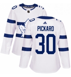 Womens Adidas Toronto Maple Leafs 30 Calvin Pickard Authentic White Away NHL Jersey 