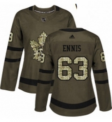 Womens Adidas Toronto Maple Leafs 63 Tyler Ennis Authentic Green Salute to Service NHL Jersey 