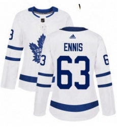 Womens Adidas Toronto Maple Leafs 63 Tyler Ennis Authentic White Away NHL Jersey 