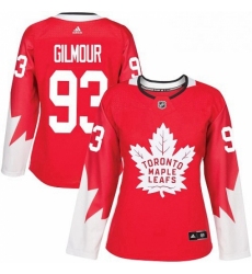Womens Adidas Toronto Maple Leafs 93 Doug Gilmour Authentic Red Alternate NHL Jersey 