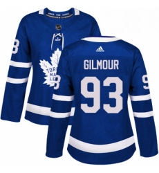 Womens Adidas Toronto Maple Leafs 93 Doug Gilmour Authentic Royal Blue Home NHL Jersey 