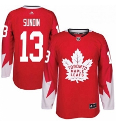 Youth Adidas Toronto Maple Leafs 13 Mats Sundin Authentic Red Alternate NHL Jersey 