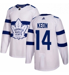 Youth Adidas Toronto Maple Leafs 14 Dave Keon Authentic White 2018 Stadium Series NHL Jersey 