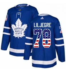 Youth Adidas Toronto Maple Leafs 78 Timothy Liljegren Authentic Royal Blue USA Flag Fashion NHL Jersey 