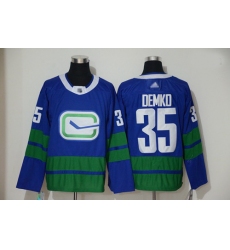 Canucks 35 Thatcher Demko Blue Alternate Authentic Stitched Hockey Jersey
