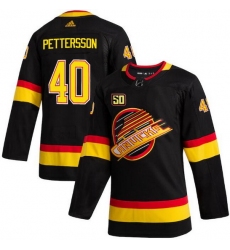 Men Vancouver Canucks 40 Elias Pettersson 50th Anniversary Black Stitched jersey