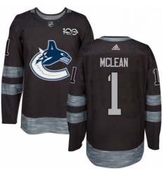 Mens Adidas Vancouver Canucks 1 Kirk Mclean Authentic Black 1917 2017 100th Anniversary NHL Jersey 