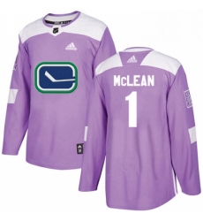 Mens Adidas Vancouver Canucks 1 Kirk Mclean Authentic Purple Fights Cancer Practice NHL Jersey 