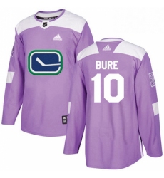Mens Adidas Vancouver Canucks 10 Pavel Bure Authentic Purple Fights Cancer Practice NHL Jersey 