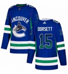 Mens Adidas Vancouver Canucks 15 Derek Dorsett Authentic Blue Drift Fashion NHL Jersey 