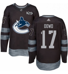 Mens Adidas Vancouver Canucks 17 Nic Dowd Authentic Black 1917 2017 100th Anniversary NHL Jerse