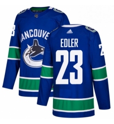 Mens Adidas Vancouver Canucks 23 Alexander Edler Authentic Blue Home NHL Jersey 